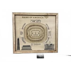 Bank of America Stadium Wooden Map Art Washington Commanders